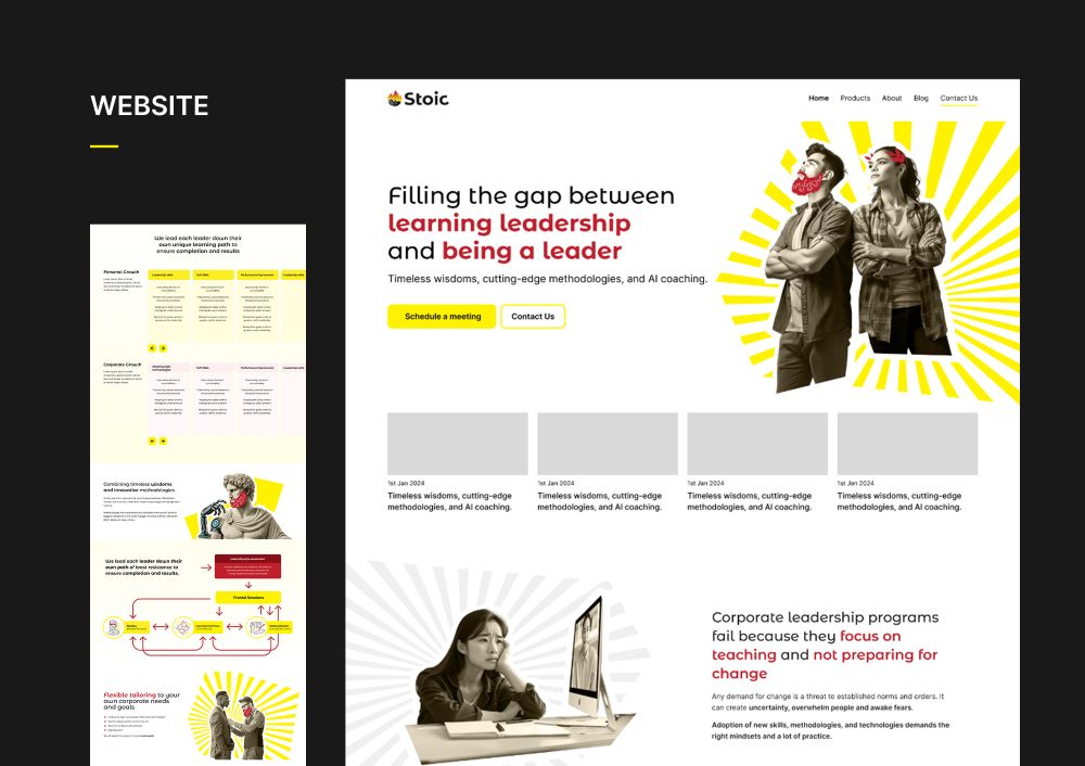 Executive leadership brand identity marketing collateral by Pixalty