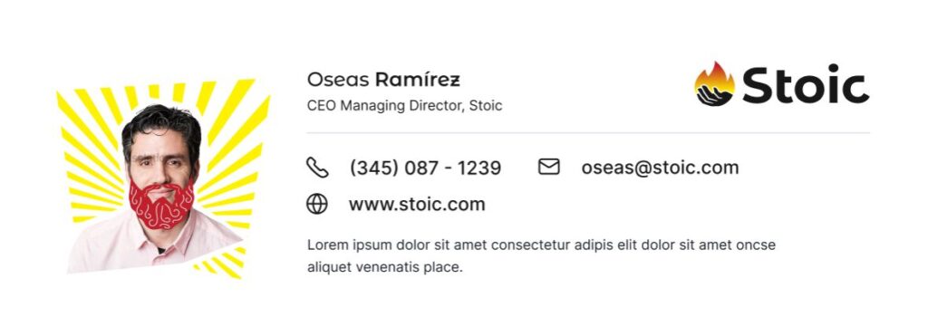 Email signature design for stoic